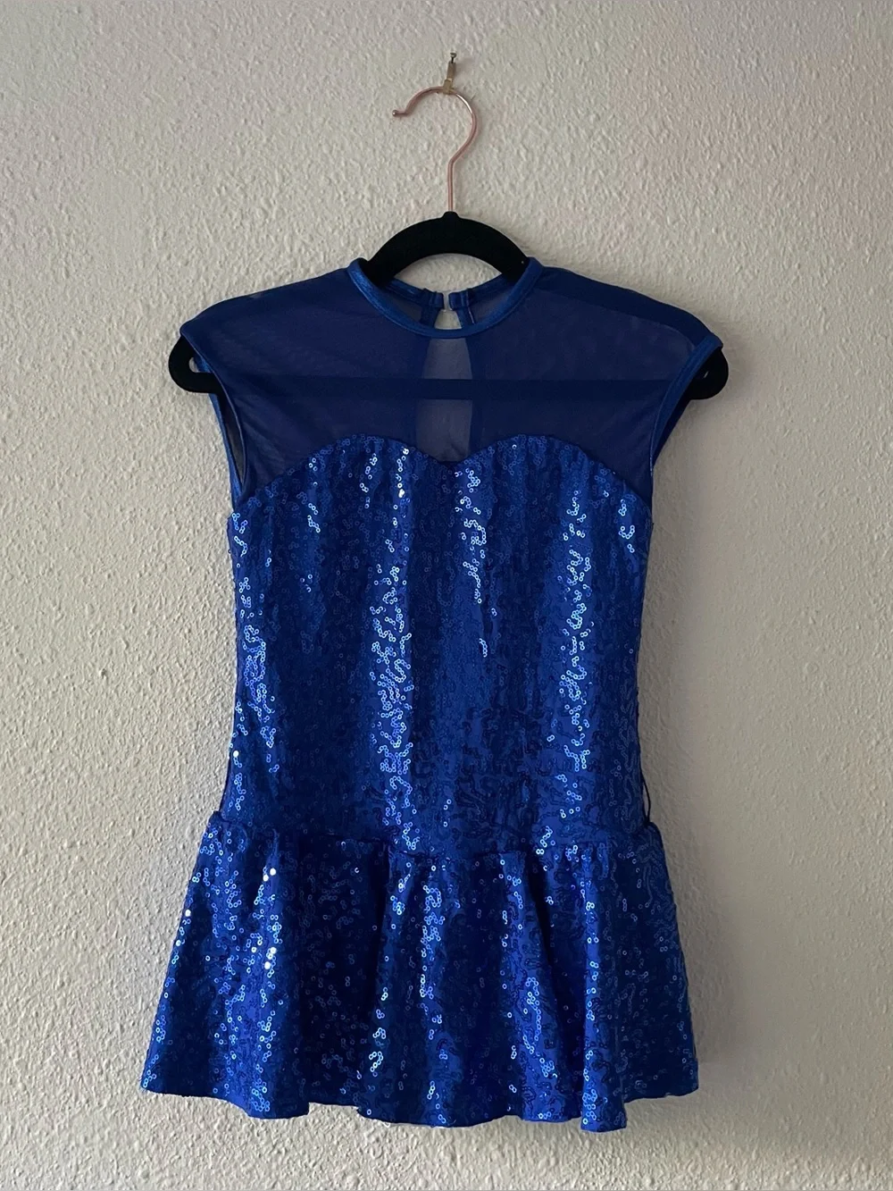 Revolution Dancewear Royal Blue Sequin Dance Costume Lyrical Jazz Girl’s Medium